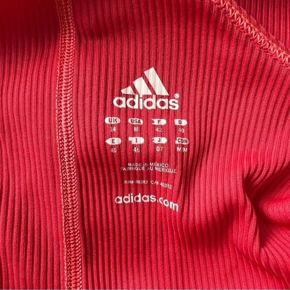 Adidas Bright Coral Ribbed Racerback Athletic Tank Top - Picture 5 of 5